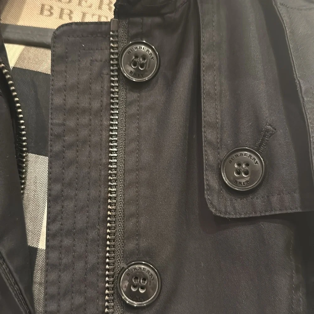 Burberry Brit Trench coat black removable hood check lining EXCELLENT condition - Picture 5 of 17